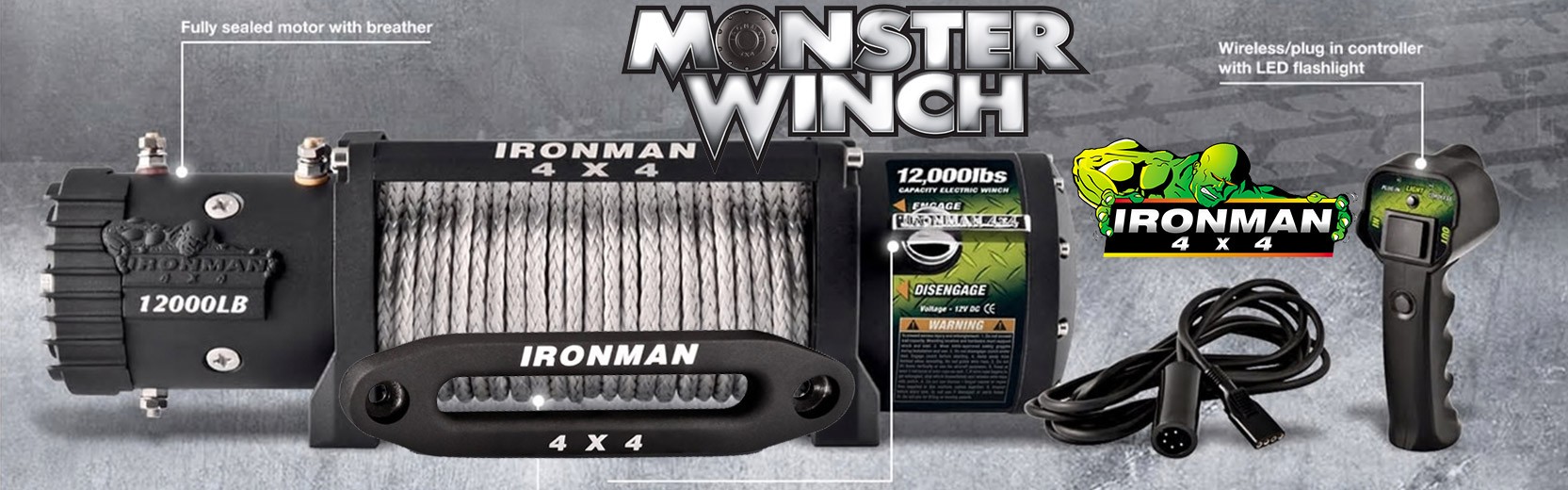 Accessoires4x4, les nouveautées :  Les monster Winch Ironman